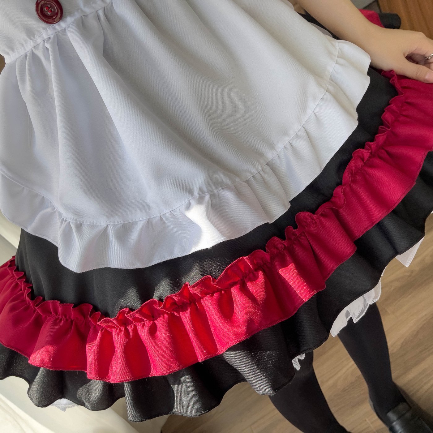 Halloween Vampire Deviruchi Maid Lolita Gothic Black Red Maid Cos Anime RPG