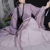 "Wisteria" Wei Jin Style HanfuElegant Lavender Chinese Hanfu dress inspired by traditional Chinese fashion