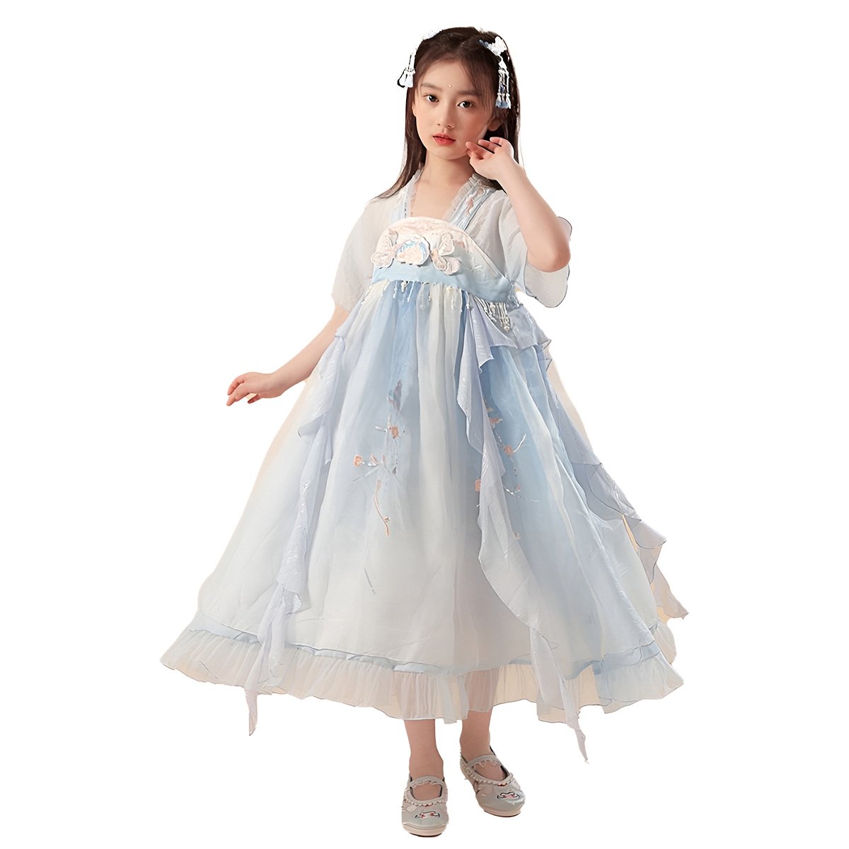 Girls Blue Hanfu Dress