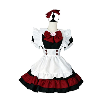 Halloween Vampire Deviruchi Maid Lolita Gothic Black Red Maid Cos Anime RPG