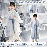 Kids' Blue Printed Ancient Hanfu