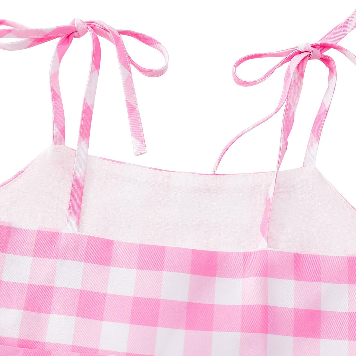 Barbie Cosplay Adult Pink Gingham Summer Dress Set