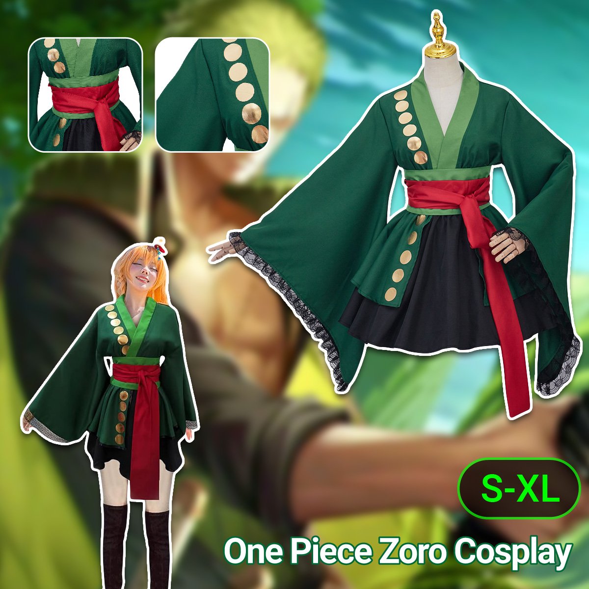 One Piece Roronoa Zoro Cosplay Costume For Men