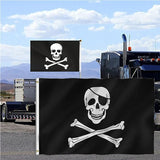 Skull and Crossbones Jolly Roger Pirate Flag Outdoor Banner 90x150cm Crossed - Aimall