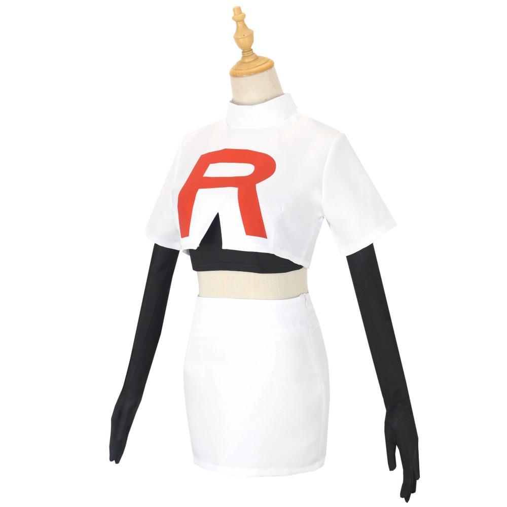 Pokemon Jessie Cosplay Costume Authentic Team Rocket Outfit Set