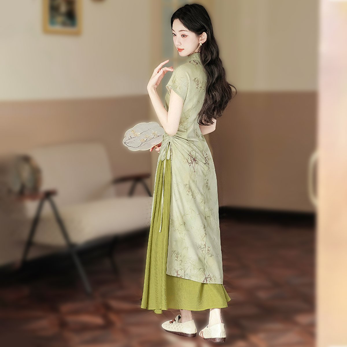 Elegant Long Shirt and Skirt Cheongsam