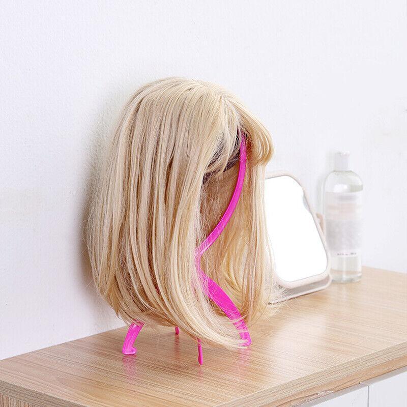 Collapsible & Portable Design Pink Wig Stand