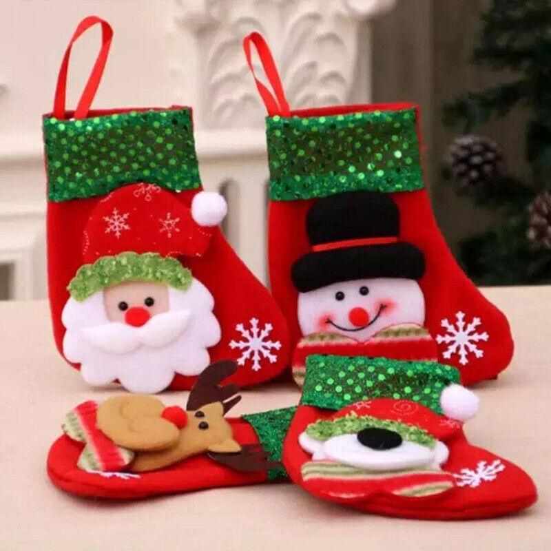 Christmas Stocking Socks Ornament Xmas Tree Party Hanging Gift Candy Bags Decor - Aimall