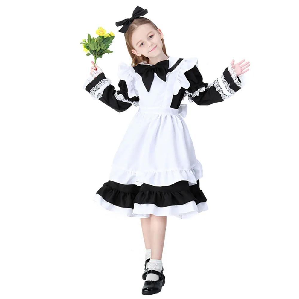 Fairy Tales Fantasy Wonderland Blue Maid Halloween Costume Princess Dress Cosplay Girls Costume - Aimall