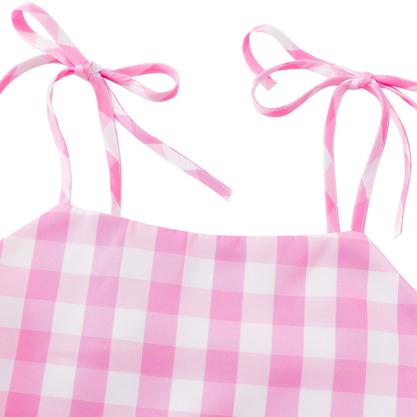 Barbie Cosplay Adult Pink Gingham Summer Dress Set