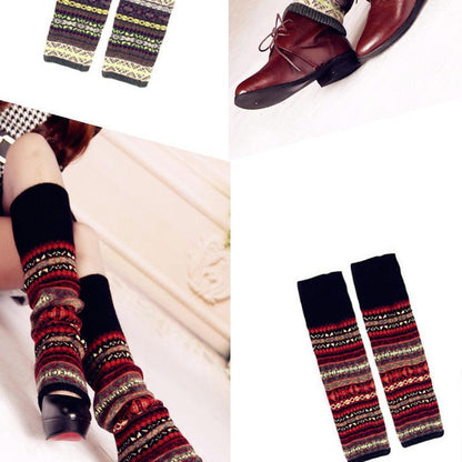 Bohemian Style Knee-High Knit Socks