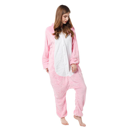 Flannel Parent-Child One-Piece Animal Pyjamas