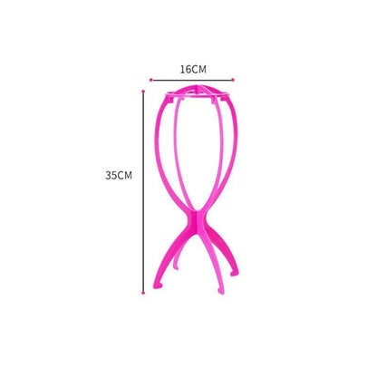 Collapsible & Portable Design Pink Wig Stand