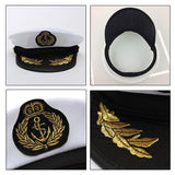 Sailor Cap Boat Captain Hat For Navy Skipper Costume Fancy Marine Dress AU - Aimall