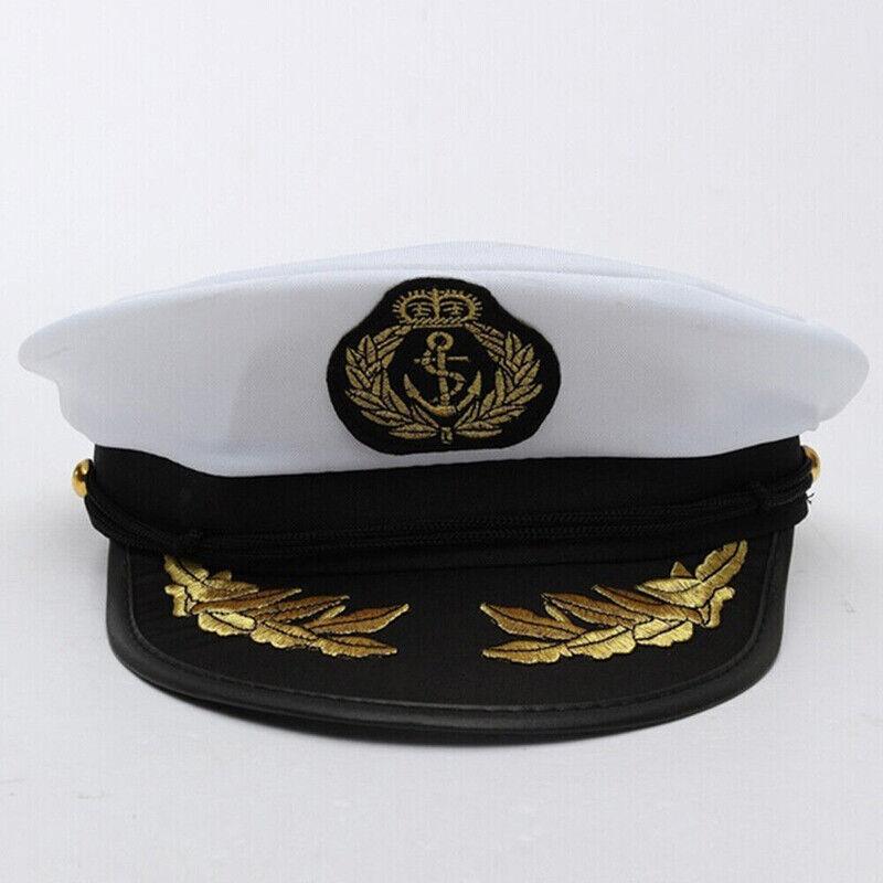 Sailor Cap Boat Captain Hat For Navy Skipper Costume Fancy Marine Dress AU - Aimall