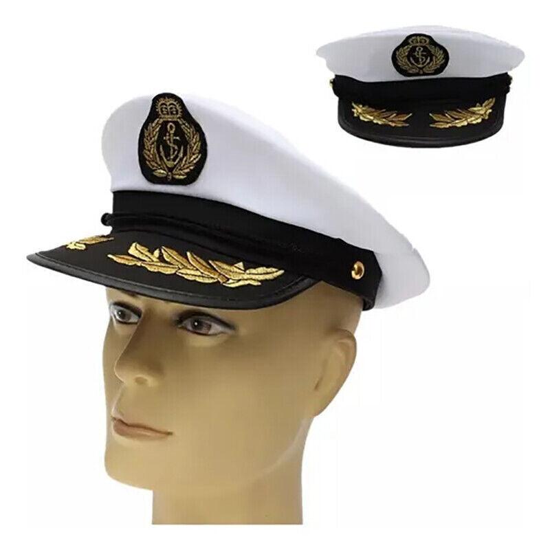 Sailor Cap Boat Captain Hat For Navy Skipper Costume Fancy Marine Dress AU - Aimall